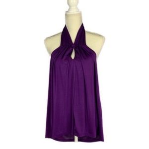 Jennifer Lopez purple sparkly halter top XL